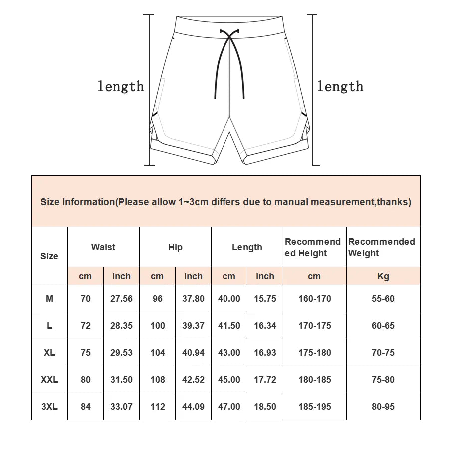 Men Gym Shorts 2 In 1 Ultimate Performance Gym Shorts: Trendy Dual-Layer Pockets for Maximum Convenience and Style!
